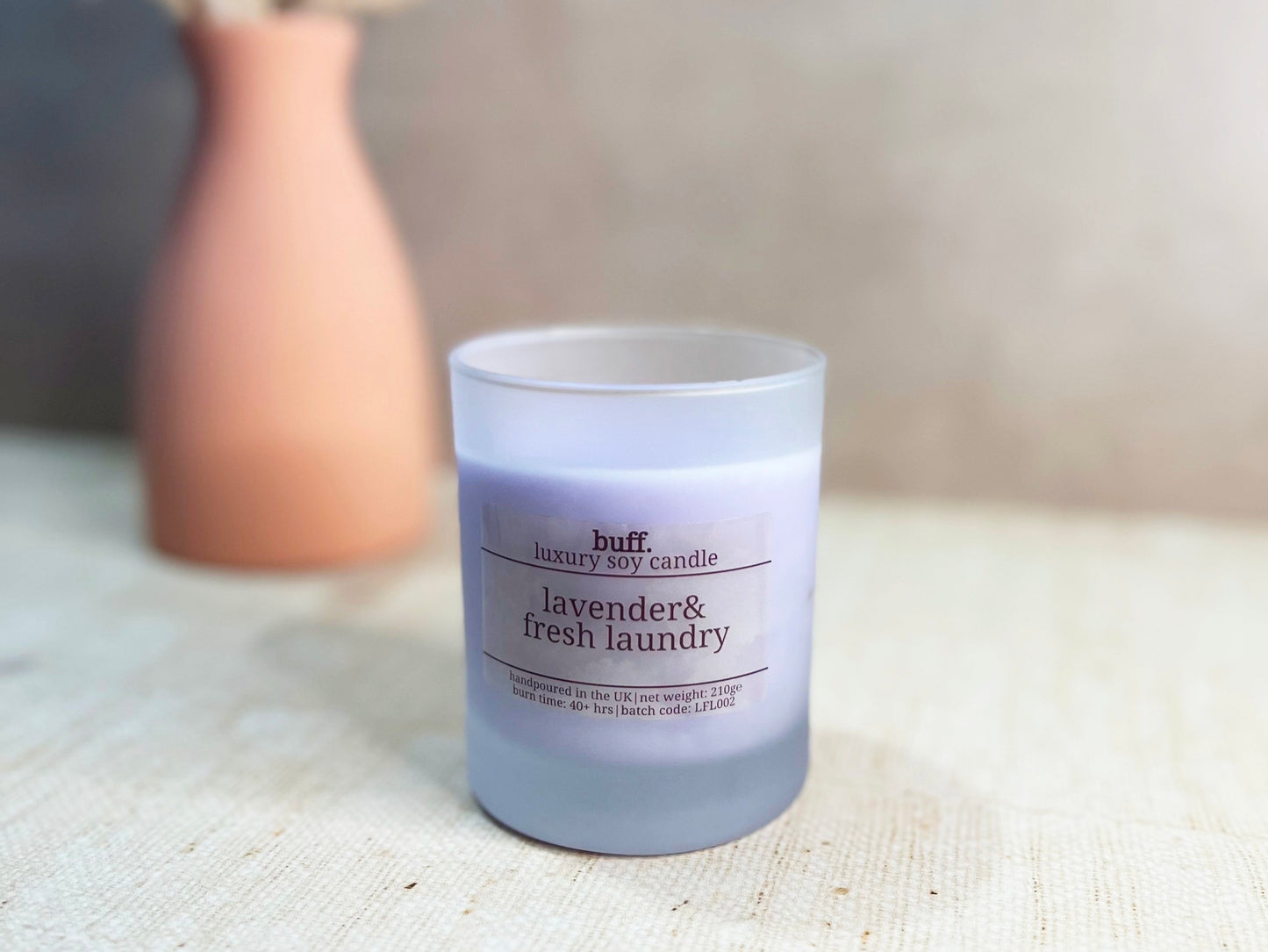 large soy wax candle - lavender and fresh laundry
