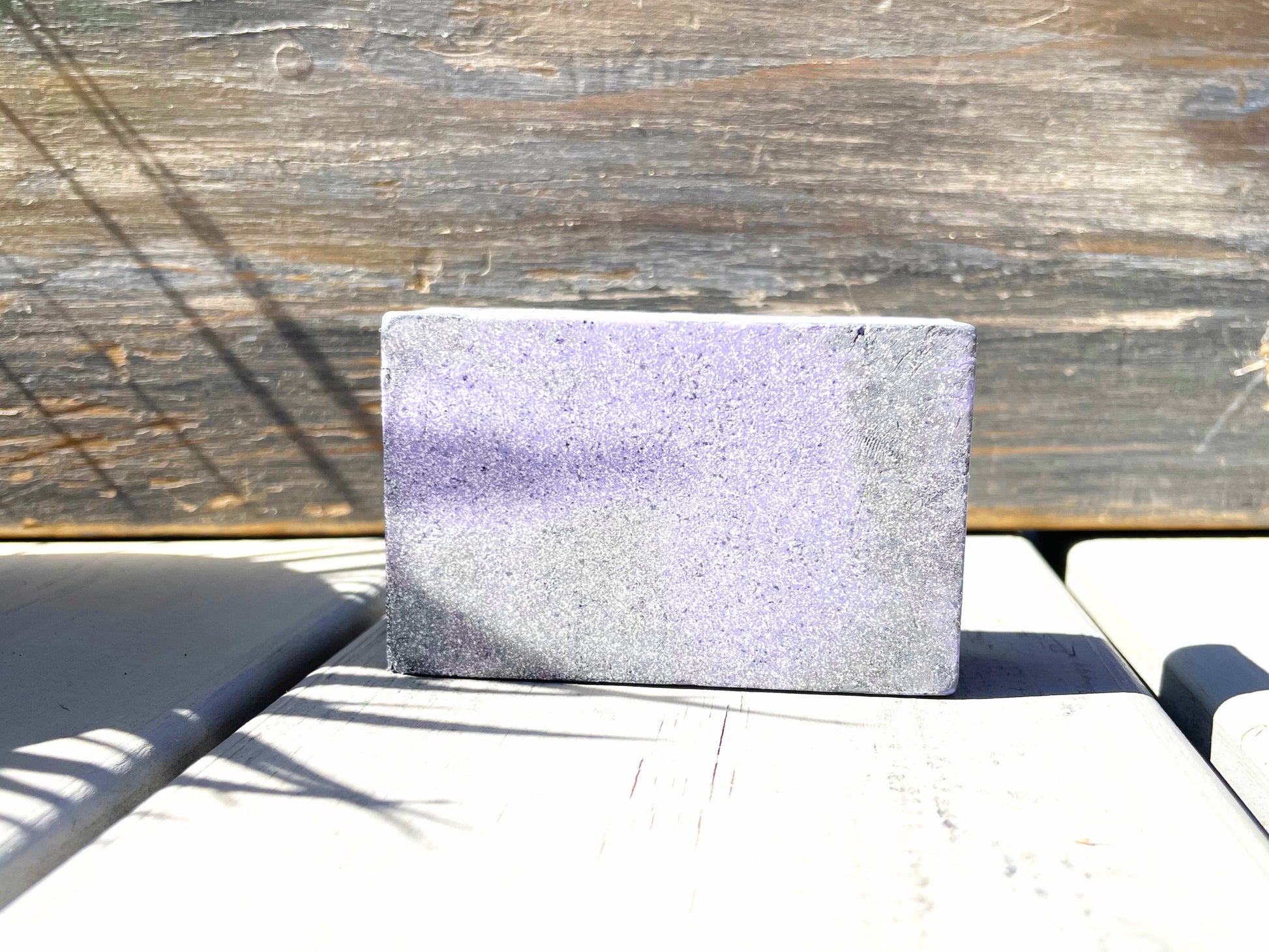 Purple and grey lavender essential oil  handmade and home made vegan soap bar with no palm oil