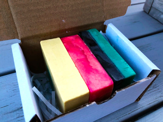 Gift set of handmade and home made vegan soap bar with no palm oil 