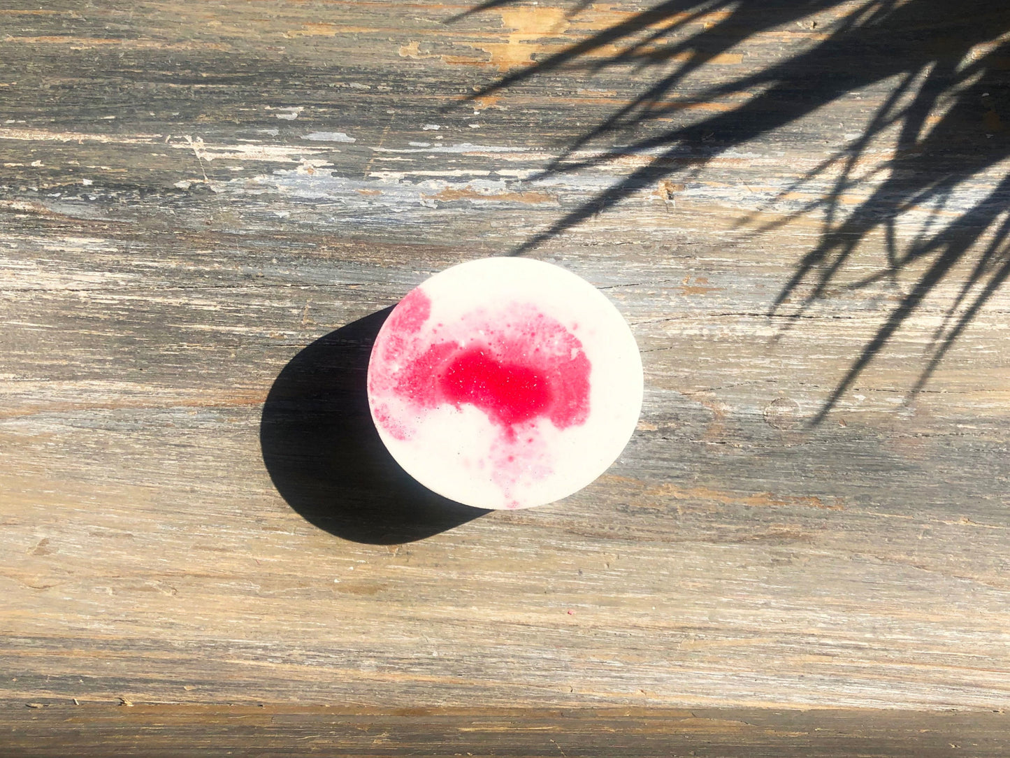 Pink and white bentonite clay and lotus flower orange  handmade and home made vegan soap bar with no palm oil