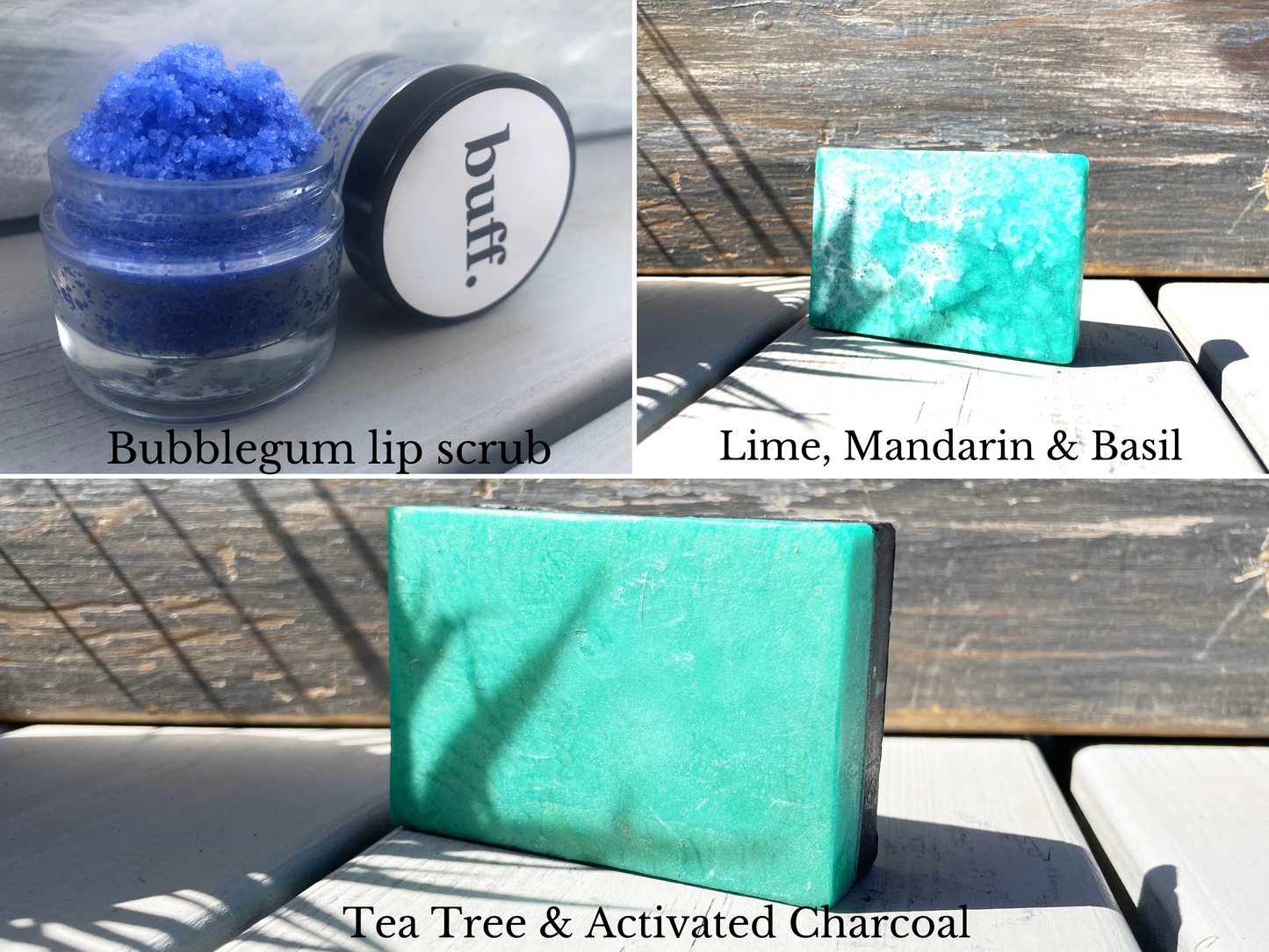 Handmade soap bar and vegan lip scrub gift set